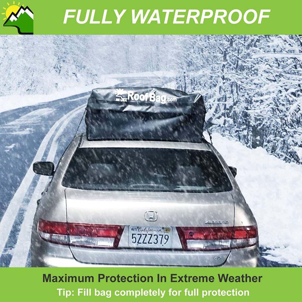 RoofBag Rooftop Cargo Carrier, Original Roof Bag Made in USA for Any Car Size with or Without Roof Rack. Waterproof Roof Cargo Bag 15 cu ft Includes Straps, Protective Mat, Storage Bag (1) RoofBag Rooftop Cargo Carrier, Original Roof Bag Made in USA for Any Car Size with or Without Roof Rack. Waterproof Roof Cargo Bag 15 cu ft Includes Straps, Protective Mat, Storage Bag (1)