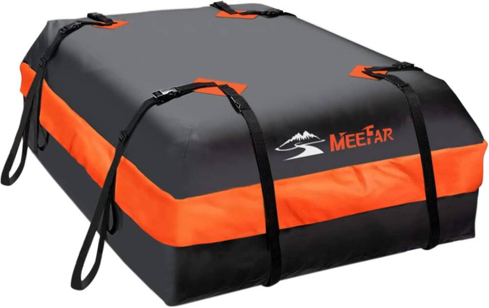 MeeFar Car Roof Bag XBEEK Rooftop top Cargo Carrier Bag Waterproof 15 Cubic feet for All Cars with_Without Rack, Includes Anti-Slip Mat, 8 Reinforced Straps, 6 Door Hooks, Luggage Lock MeeFar Car Roof Bag XBEEK Rooftop top Cargo Carrier Bag Waterproof 15 Cubic feet for All Cars with_Without Rack, Includes Anti-Slip Mat, 8 Reinforced Straps, 6 Door Hooks, Luggage Lock
